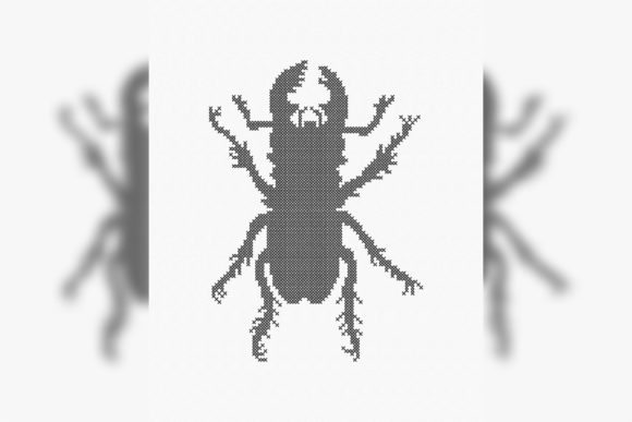 Beatle Silhouette Cross Stitch