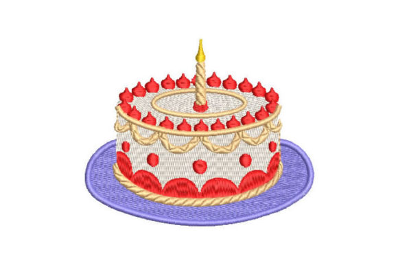 Birthday Cake Embroidery Design
