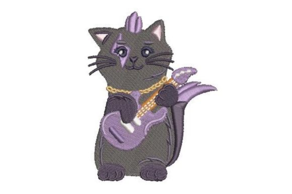 Cartoon Cat Rockstar: A Craft Fair Embroidery Review