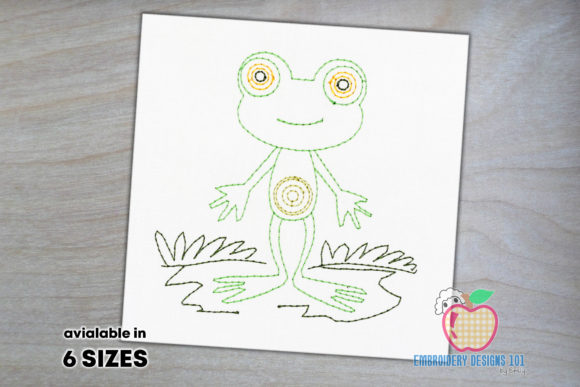 Funny Standing Frog Line Art
