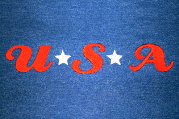 USA with Stars Embroidery Design